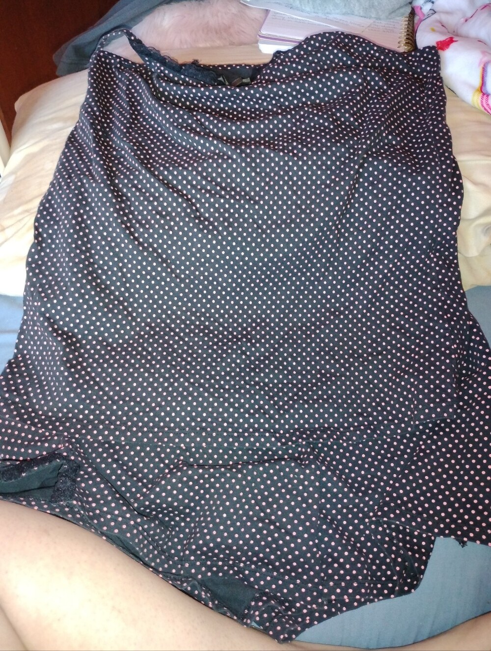 Reitmans Black Shorts Pajama Set with Polka Dot Detail